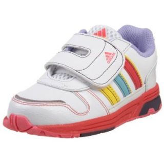 adidas Street Run IV Comfort Sneaker (Infant/Toddler), White/Art Green/Red, 7.5 M US Toddler Fashion Sneakers Shoes