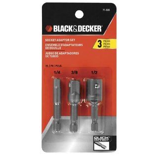 Black & Decker 71 565 Socket Adaptor Set, 3 Piece   Deep Sockets  