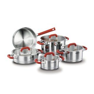 Korkmaz Silvia 9 Piece Cookware Set, Red Kitchen & Dining