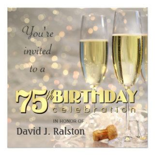 75th Birthday Party    Personalized Invitations