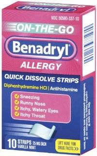 Benadryl Quick Dissolve Strips  10 Count (Pack of 3) Health & Personal Care
