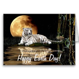 WHITE TIGER Earth Day Endangered Species Card