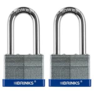 Brinks Home Security 2 in. (50 mm) Laminated Steel Lock with 2 in. Boron Shackle (2 Pack) 172 52291