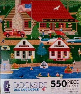 Dockside Old Log Lodge 550 Piece Jigsaw Puzzle Toys & Games