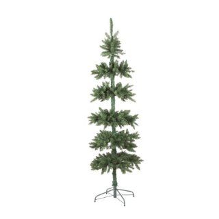 7.5' Green Pencil Tinsel Tiered Artificial Christmas Tree   Unlit  