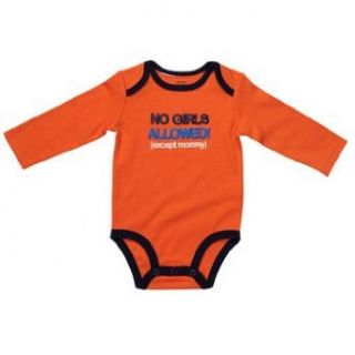 Carter's Boys Orange "No Girls Allowed" Long Sleeve Bodysuit (9 months) Infant And Toddler Bodysuits Clothing