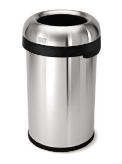 simplehuman Brushed Stainless Steel Bullet Open Can, 80 Litre   Waste Bins