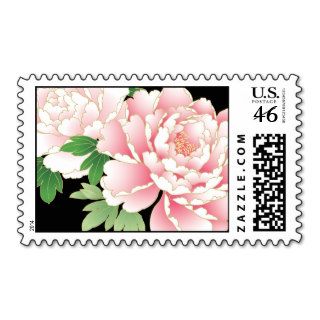 Beautiful Pink Peony Vintage Floral Postage Stamps