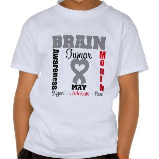 Brain Tumor Awareness Month Heart Ribbon Tshirts