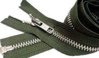 Sale 30" Jacket Zipper YKK #5 Aluminum Metal Medium Weight ~ Separating ~ 567 Olive Green (1 Zipper/pack)