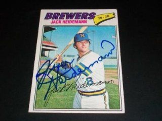 Brewers Jack Heidemann Signed 1977 Topps #553 JSA Q at 's Sports Collectibles Store