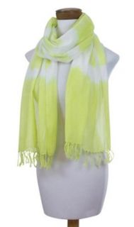 Cotton scarf, 'Lemon Lime Nebula'