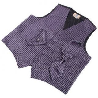 VS2018 Purple Patterned Gift Ideas Vest Cufflinks Hanky Ascot Tie By Y&G at  Mens Clothing store