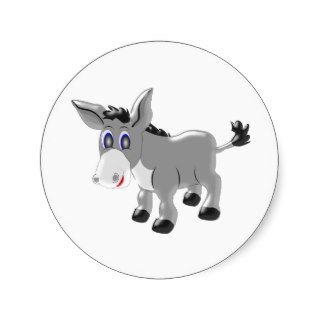 Donkey Round Stickers