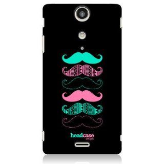 Head Case Designs Pink and Blue Moustaches Hard Back Case Cover for Sony Xperia TX LT29i Cell Phones & Accessories