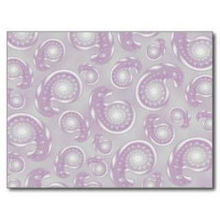 Pale Purple and Gray Paisley Pattern Post Cards