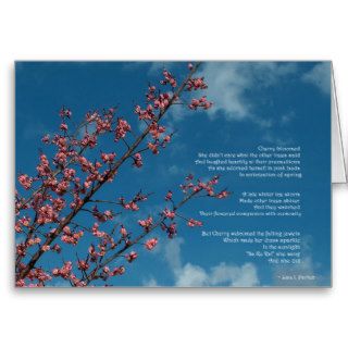 Cherry Bloomed Poem Note Card