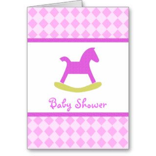Pink Baby Shower Invitation Greeting Card