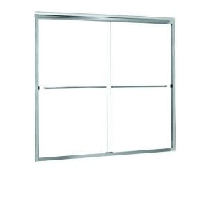 Foremost Cove 50 in. to 54 in. x 55 in. Frameless Sliding Bypass Tub/Shower Door in Silver with 1/4 in. Clear Glass CVST5455 CL SV