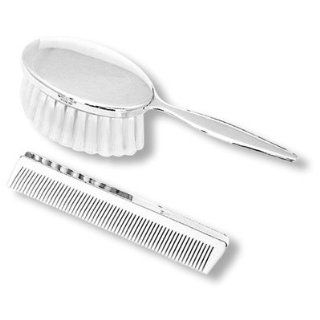 Baby Girls Brush & Comb Set in Sterling Silver Jewelry