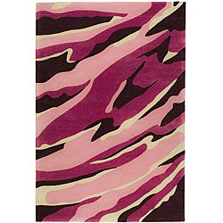 Handmade Soho Pink New Zealand Wool Rug (7'6 x 9'6) Safavieh 7x9   10x14 Rugs