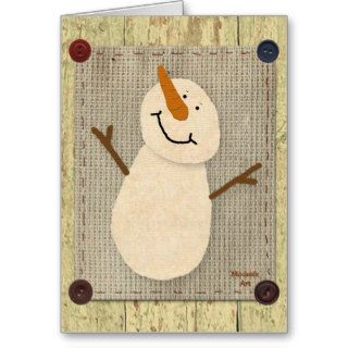 Primitive Snowman Card