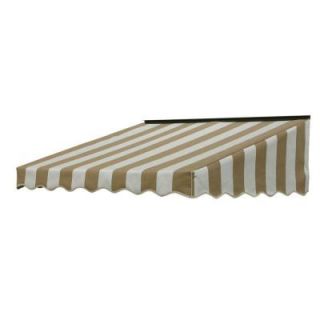 NuImage Awnings 3 ft. 2700 Series Fabric Door Canopy (17 in. H x 41 in. D) in Beige/White 27X7X46576003X