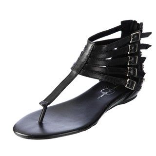 Jessica Simpson Women's 'Danson' Black Leather Sandals Jessica Simpson Sandals