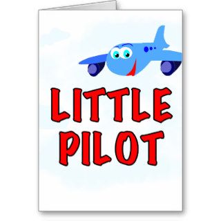 Blue Airplane Little Pilot Greeting Cards