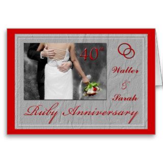 Personalized 40th Ruby Wedding Anniversary Cards