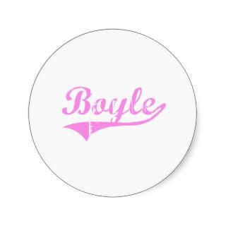 Boyle Last Name Classic Style Round Sticker