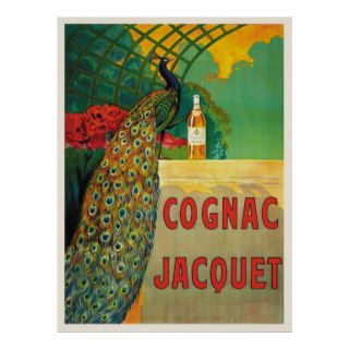 Cognac Jacquet, Peacock, Vintage Poster