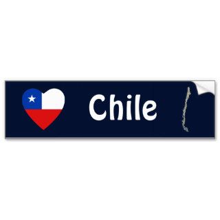 Chile Flag Heart + Map Bumper Sticker