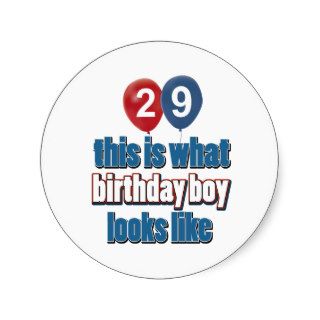 29th year birthday designs round sticker