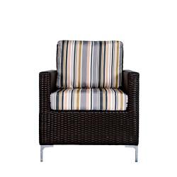 angeloHOME Napa Springs Newport Stripe Chair Indoor/Outdoor Wicker ANGELOHOME Dining Chairs