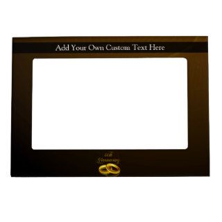 50th Anniversary  Gold Script Picture Frame Magnets