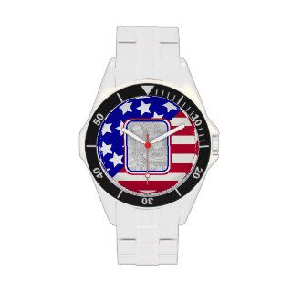 patriotic Stars and stripes photo frame Watches