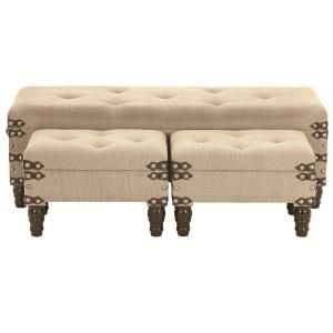Home Decorators Collection Tan Burlap Benches (Set of 3) 1292900830