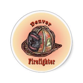 Denver Firefighter Round Sticker