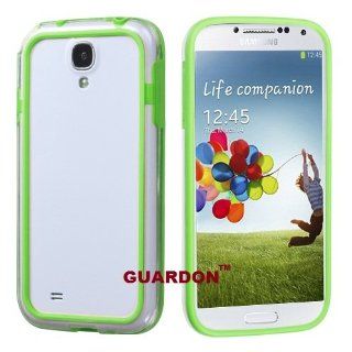 Hybrid Bumper Case Cover for Samsung(R) Galaxy S4 S 4 IV i9500 by GuardOn(TM)   Color GREEN AND CLEAR (Bonus Gift) Cell Phones & Accessories