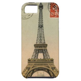 Vintage French Chic Eiffel Tower Paris Postcard iPhone 5 Cases