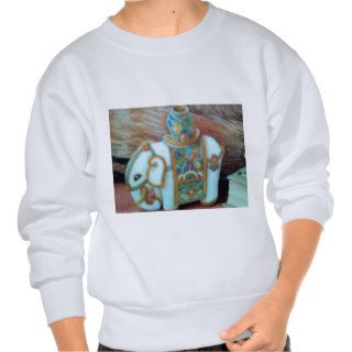 Cat and Indian Elephant Design Pull Over Sweatshirts