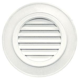 Builders Edge 28 in. Round Gable Vent #123 White (without Keystones) 120032828123