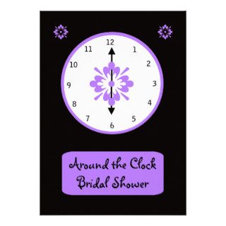 Around the Clock Bridal Shower Invitation   Violet