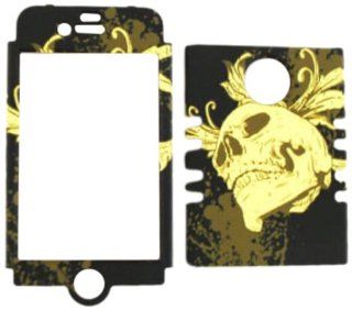 Cell Armor IPHONE4G RSNAP 3D300 Rocker Snap On Case for iPhone 4/4S   Retail Packaging   3D Embossed Yellow Skull Cell Phones & Accessories
