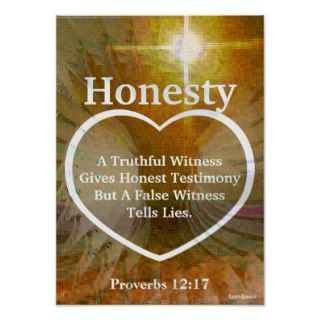 Love The Light Of Honesty Bible Verse Cust. Print