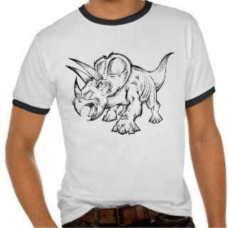 Sketch Doodle Triceratops Dinosaur T shirt