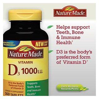 Nature Made Vitamin D3 1000 I. U., 560 Tablets Health & Personal Care