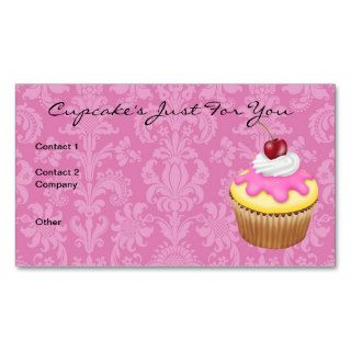 Cupcake's Chic Damask Design  Business Card
