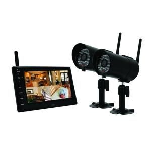 First Alert 4 CH MPEG 4 Digital Wireless DVR Surveillance System with (2) Indoor/Outdoor 420 TVL Cameras and 7 in. LCD Screen DWS 472